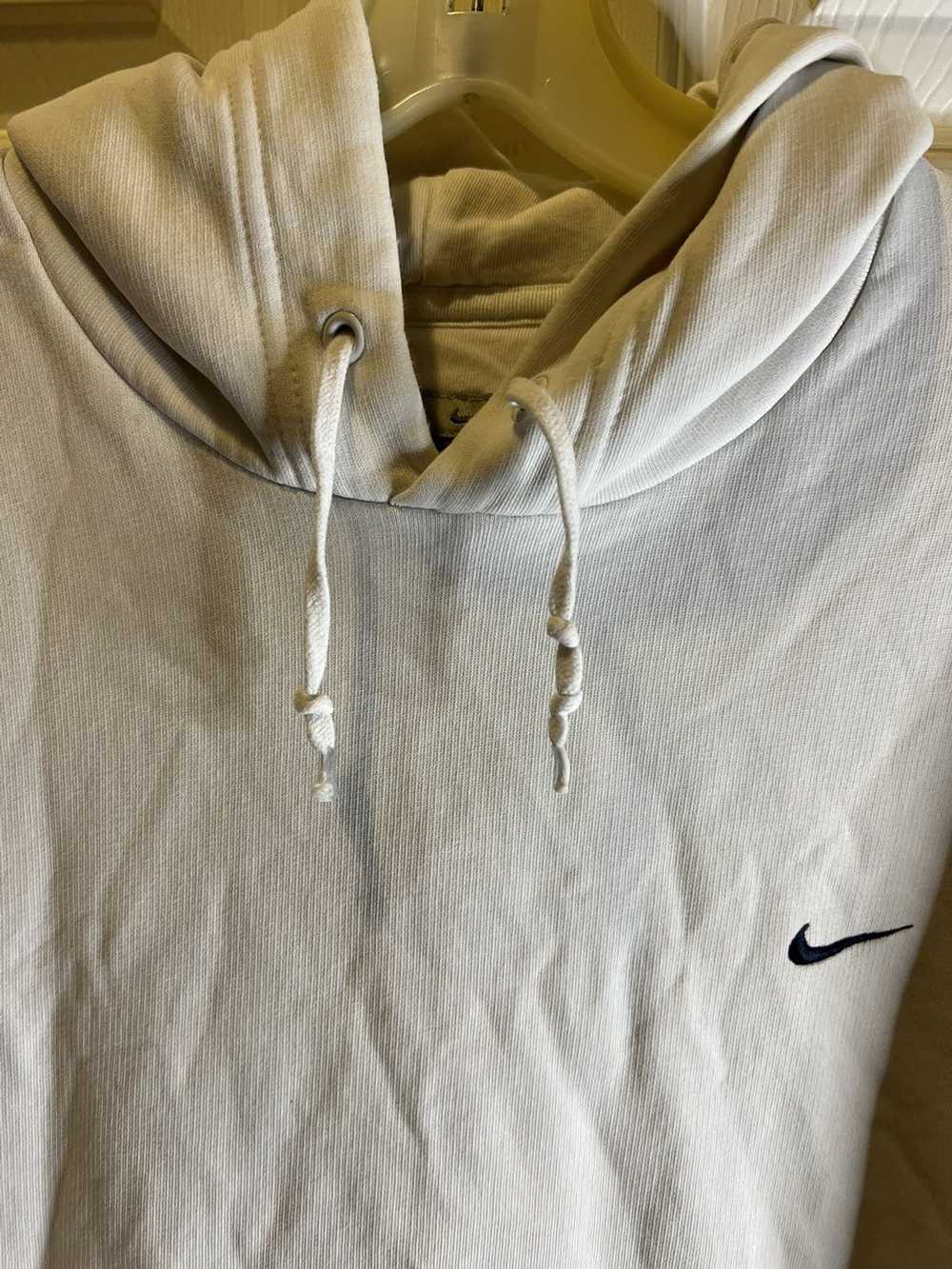 Nike Vintage White Nike Hooded Sweatshirt Size XL… - image 3