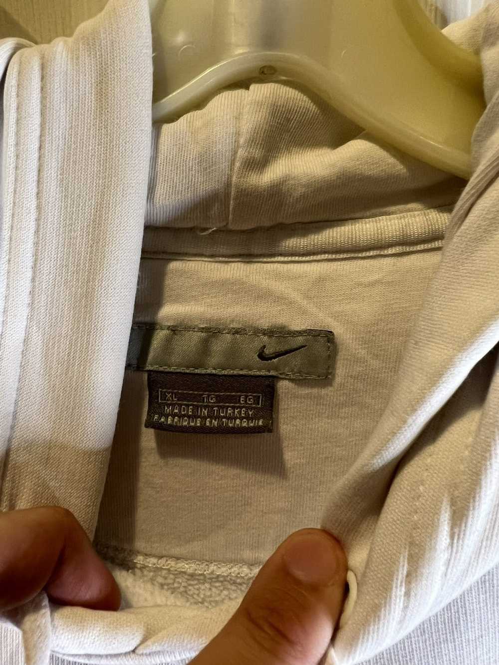 Nike Vintage White Nike Hooded Sweatshirt Size XL… - image 4