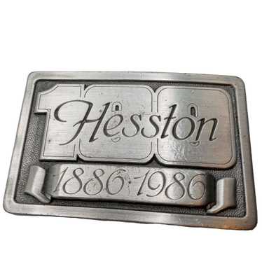 Vintage Hesston KS Belt Buckle Kansas Centennial 1