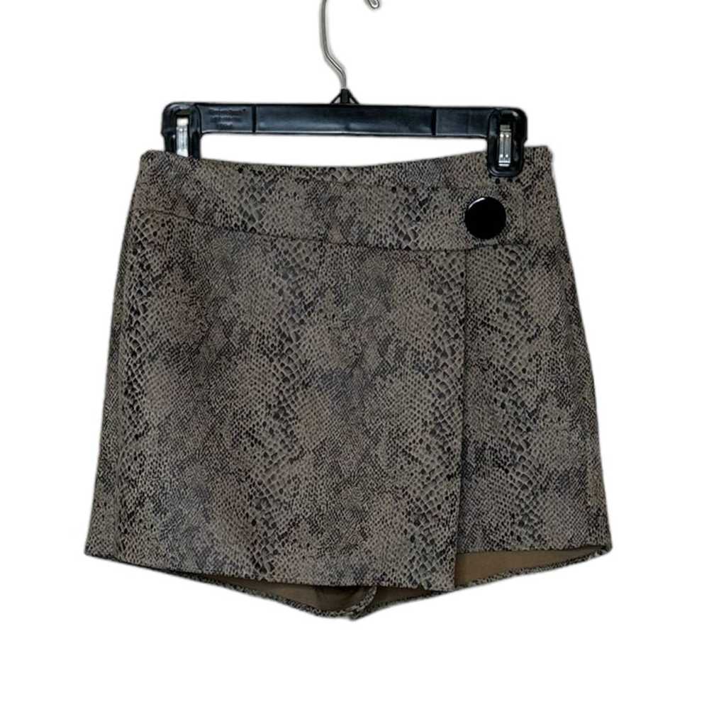 Zara Zara Basic Snakeskin Suede Skirt Skort size … - image 1