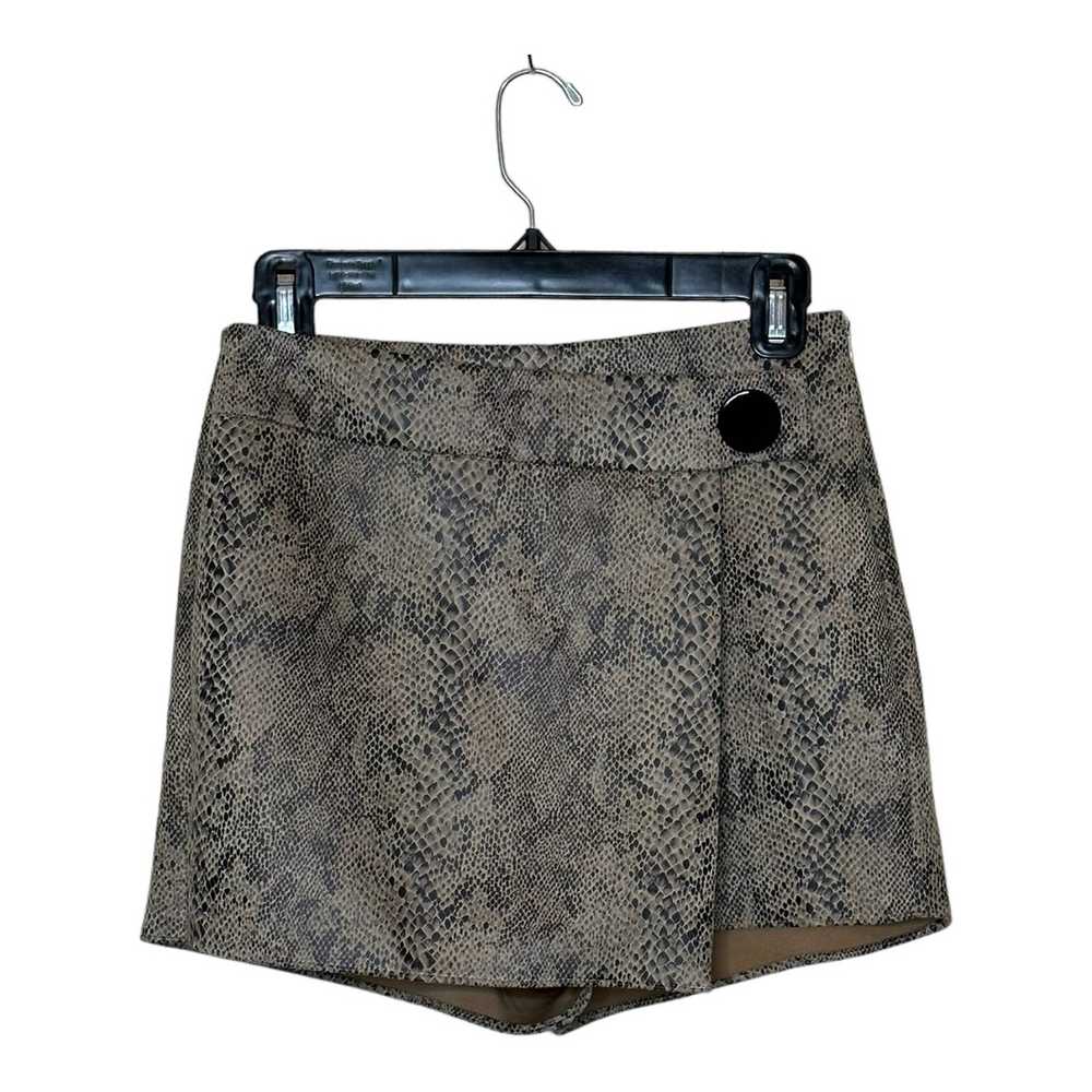 Zara Zara Basic Snakeskin Suede Skirt Skort size … - image 5