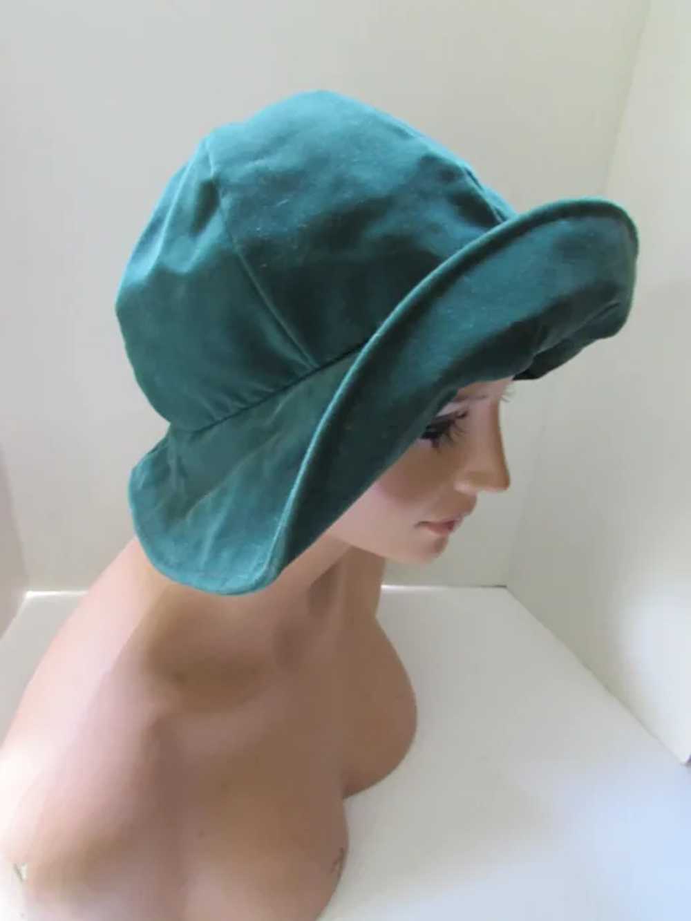 SALE Forest Green Velvet Slouch Hat - image 8