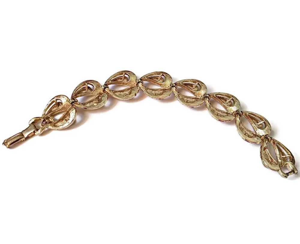 Vintage Coro Textured Gold tone bracelet - brushe… - image 6