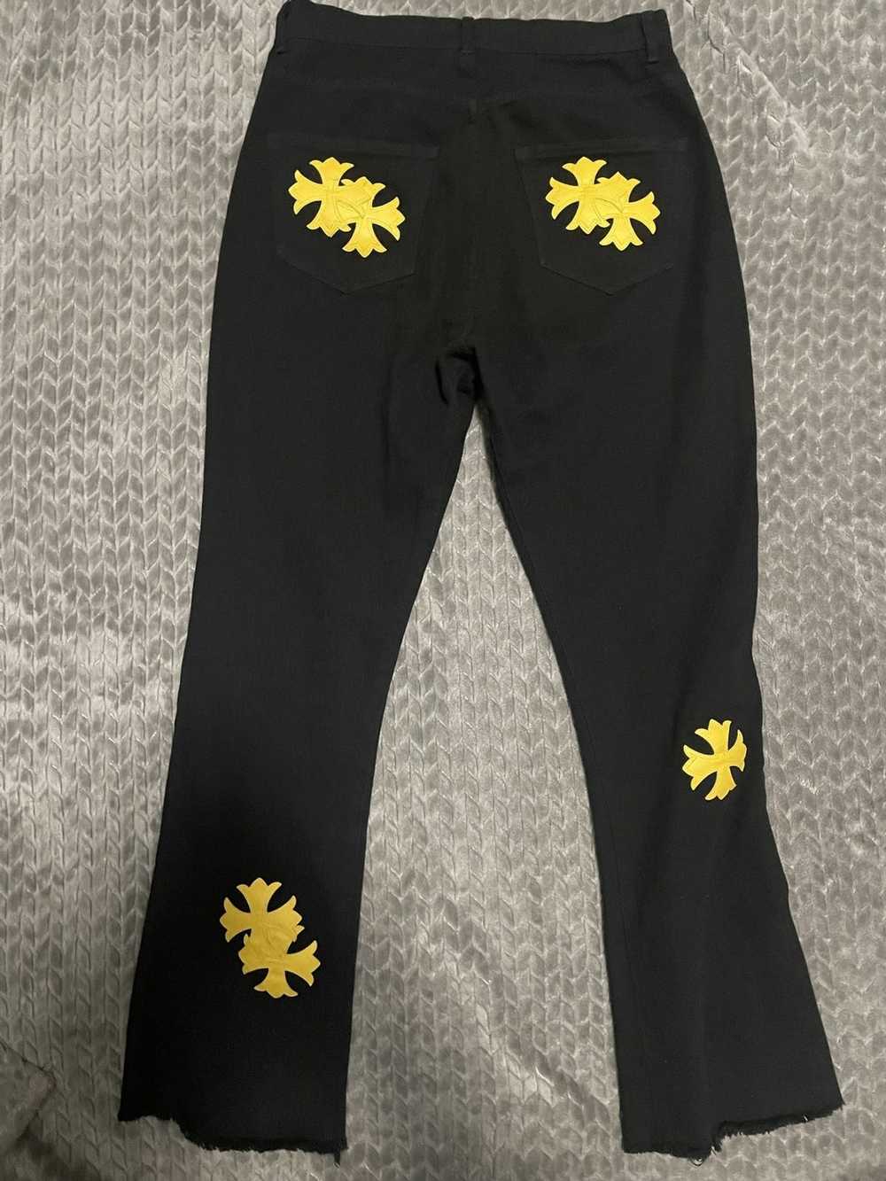 Custom × Vintage Custom black flared cross pants - image 3
