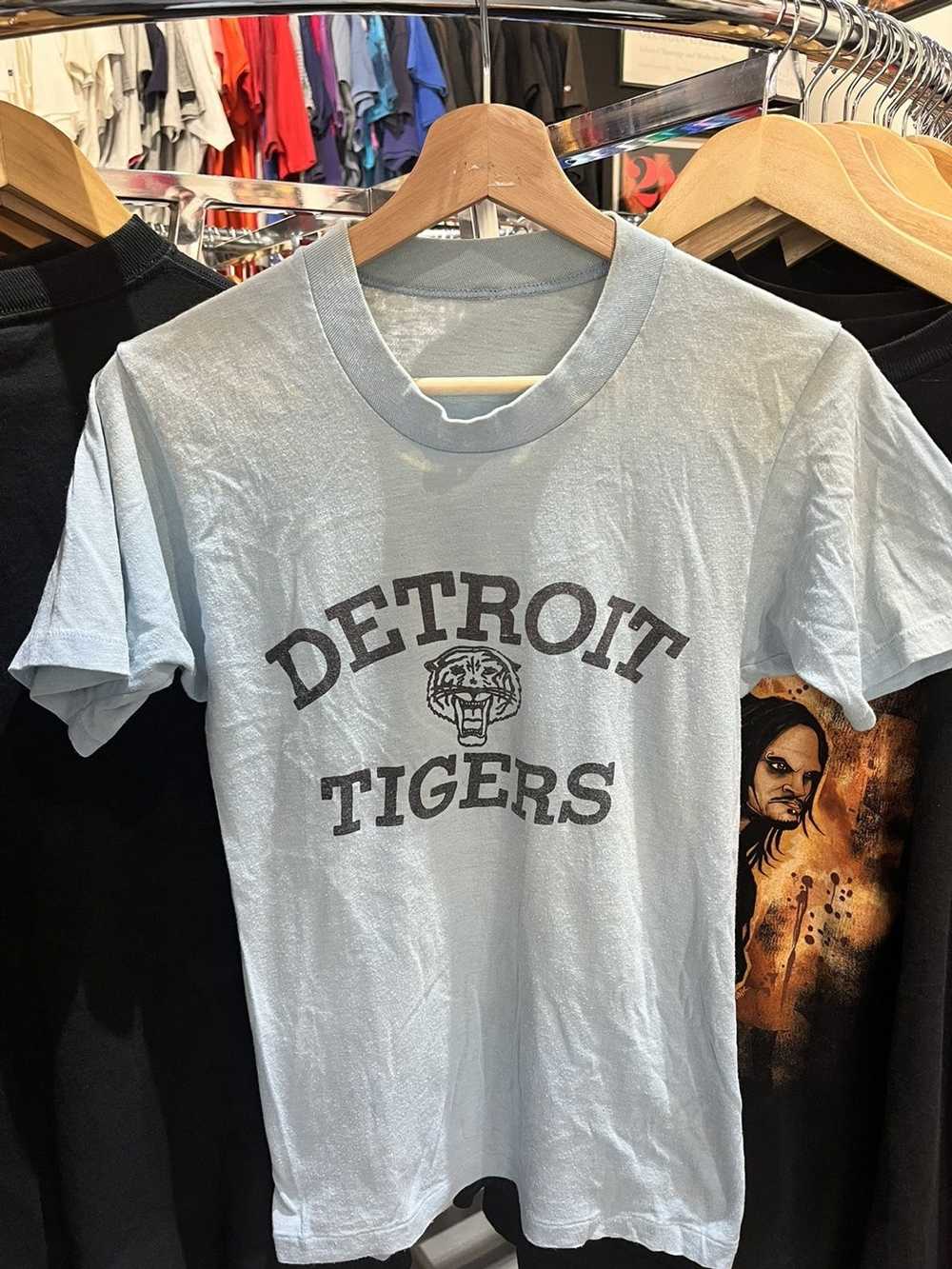 vintage 80s DETROIT TIGERS STARTER T-Shirt LARGE mlb baseball michigan 89s