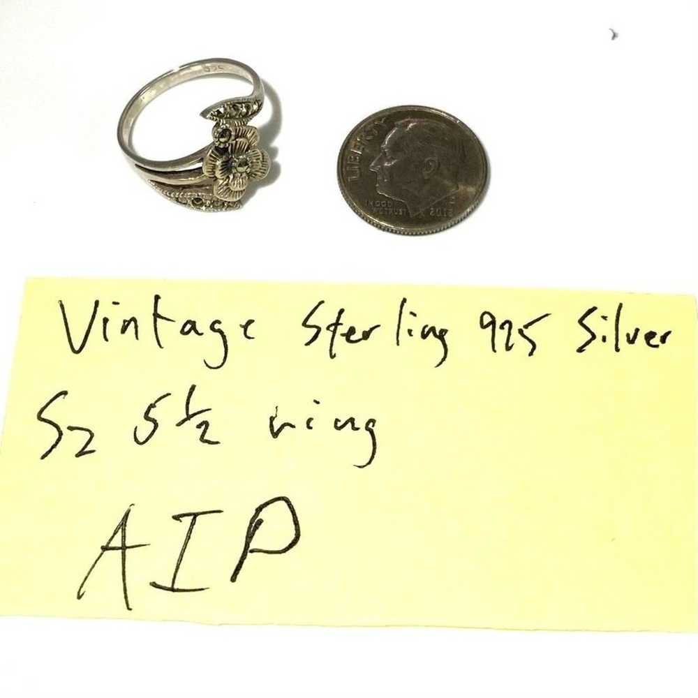 Silver Sterling AIP# striking Vintage Sz 5 1/2 St… - image 7