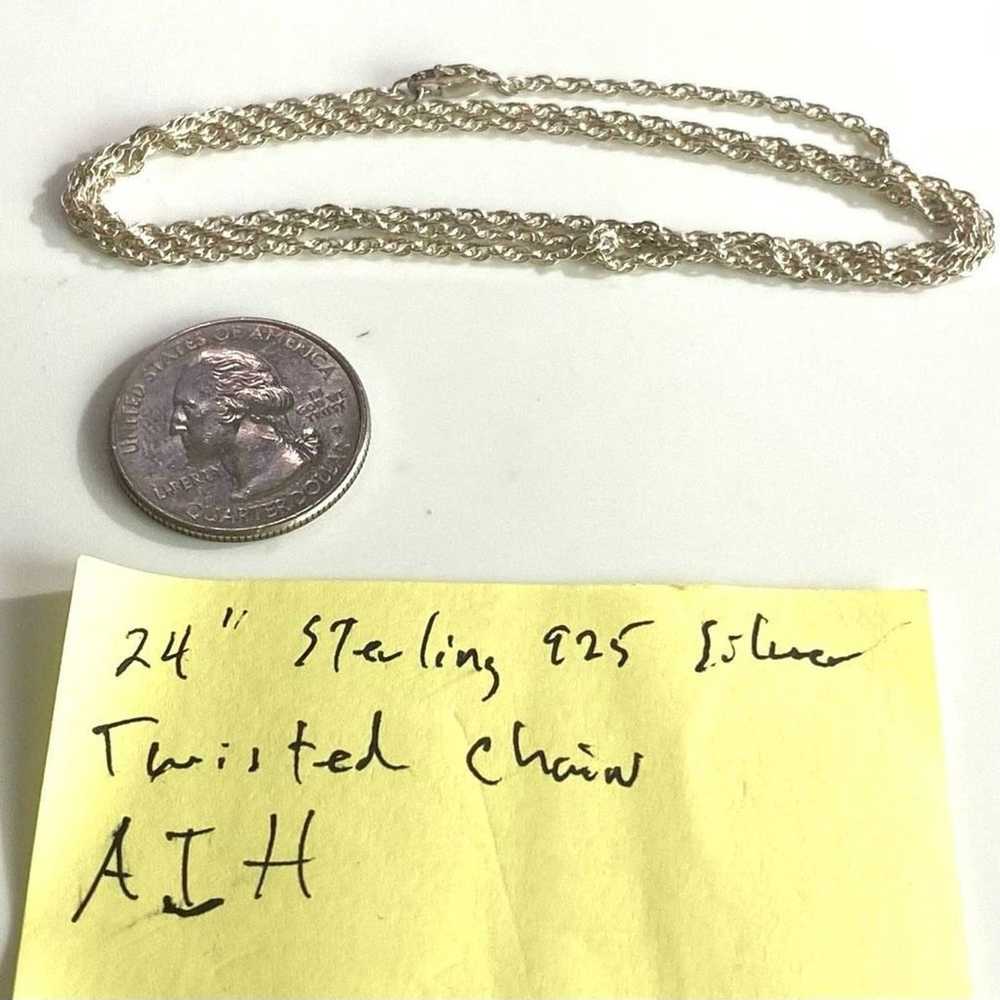 Sterling Silver AIH# Lovely Long 24” Twisted Ster… - image 10