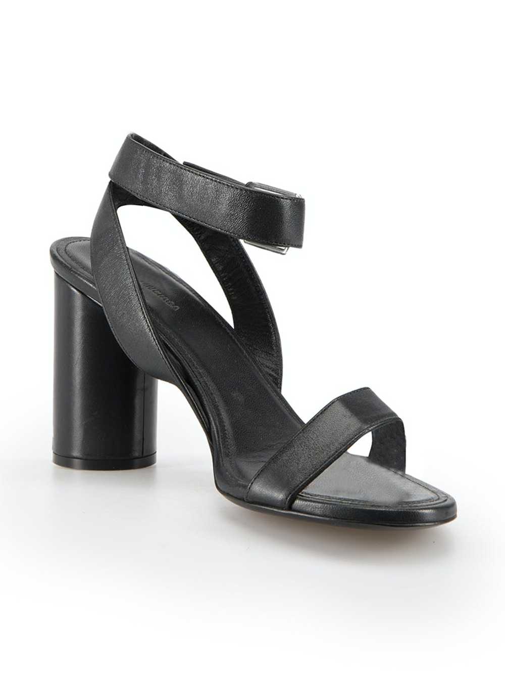 Balenciaga Black Leather Strappy Mid Heel Sandals - image 2