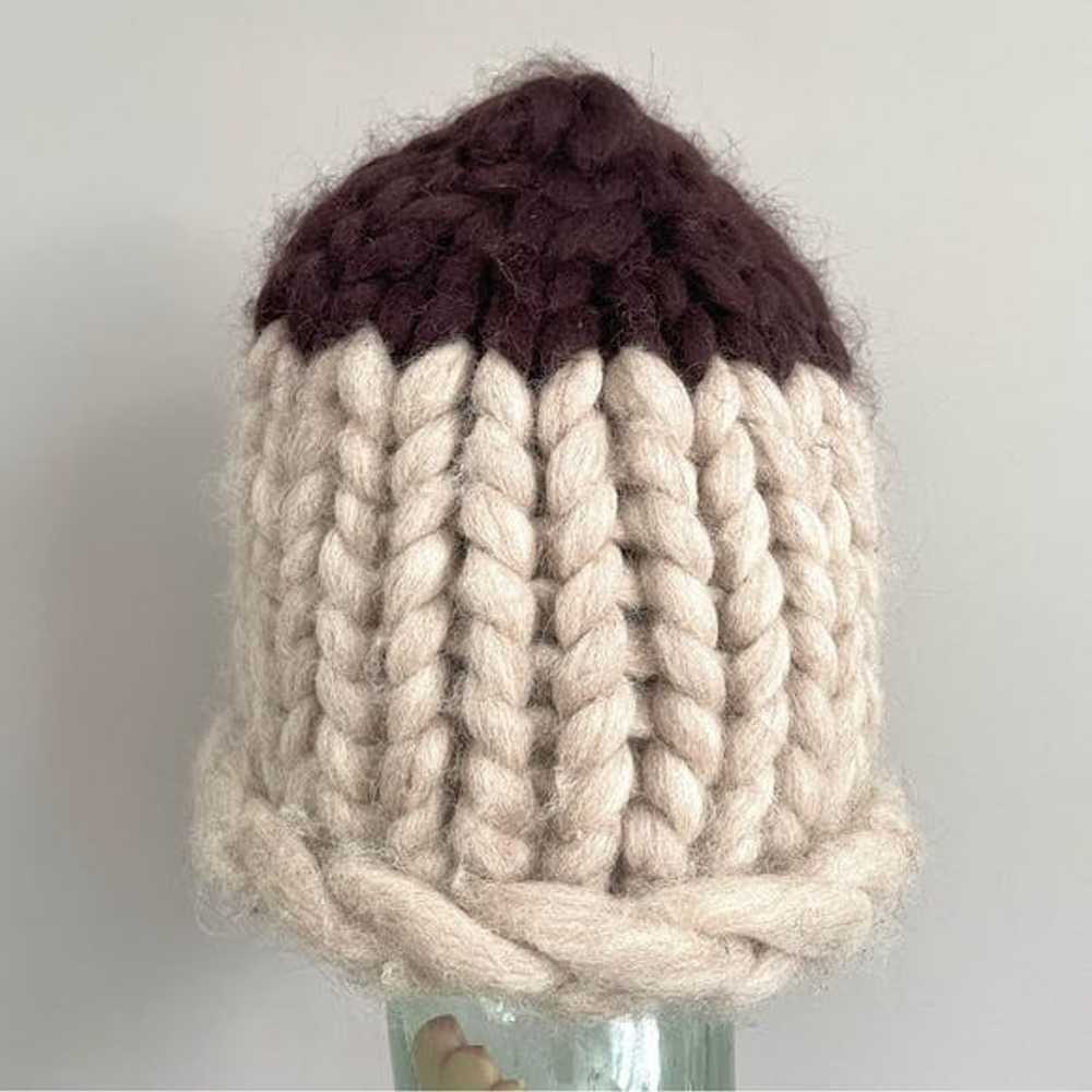 Other Super Chunky Korean 100% Wool Knit Beanie H… - image 5