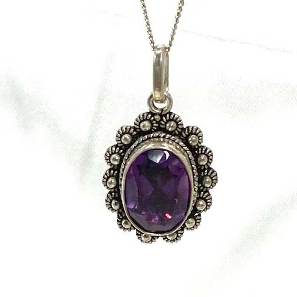 Sterling Silver AOD Lovely Vintage Amethyst & Ste… - image 1