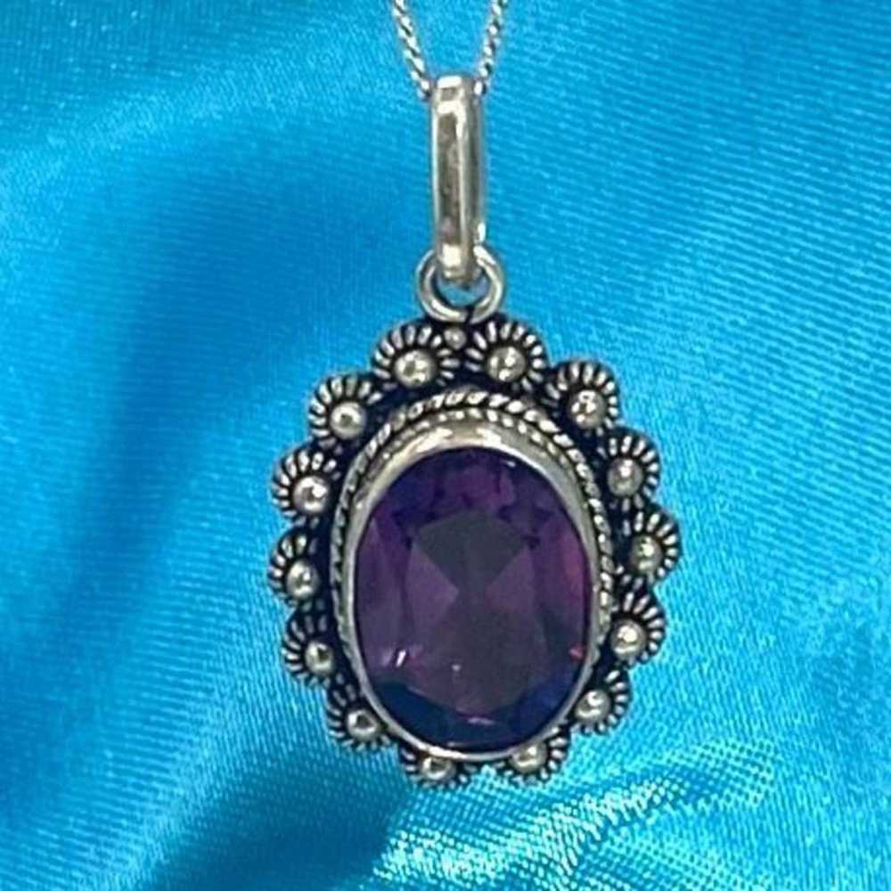 Sterling Silver AOD Lovely Vintage Amethyst & Ste… - image 2