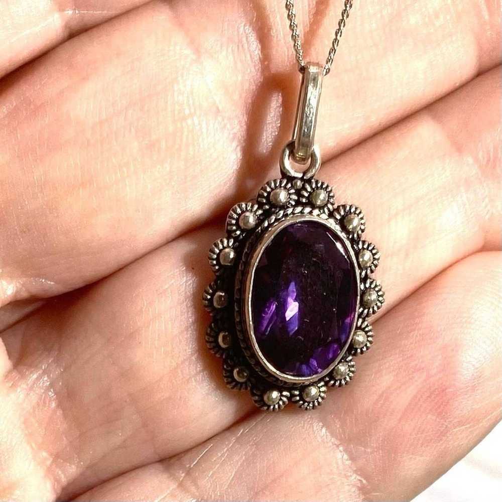 Sterling Silver AOD Lovely Vintage Amethyst & Ste… - image 3