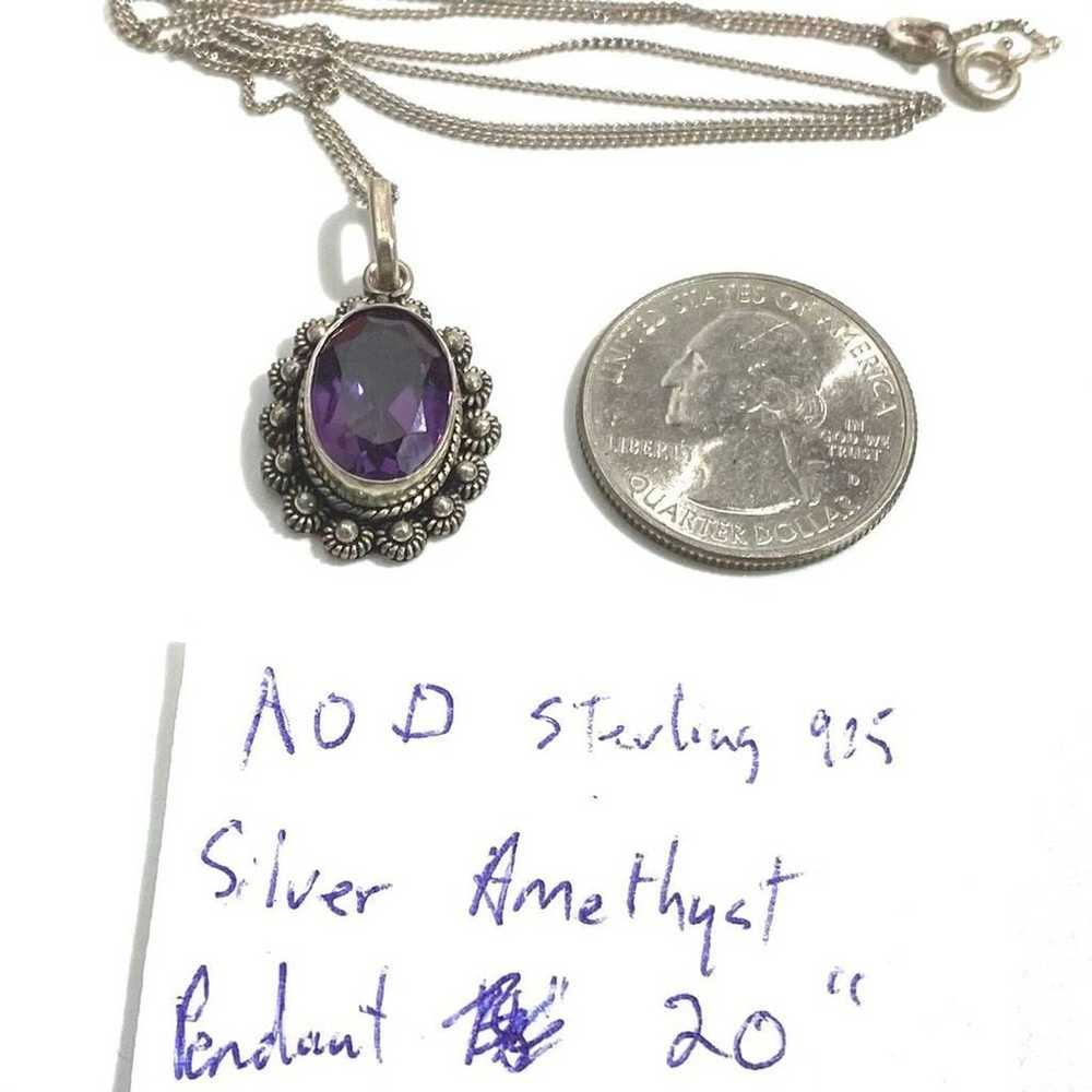 Sterling Silver AOD Lovely Vintage Amethyst & Ste… - image 8