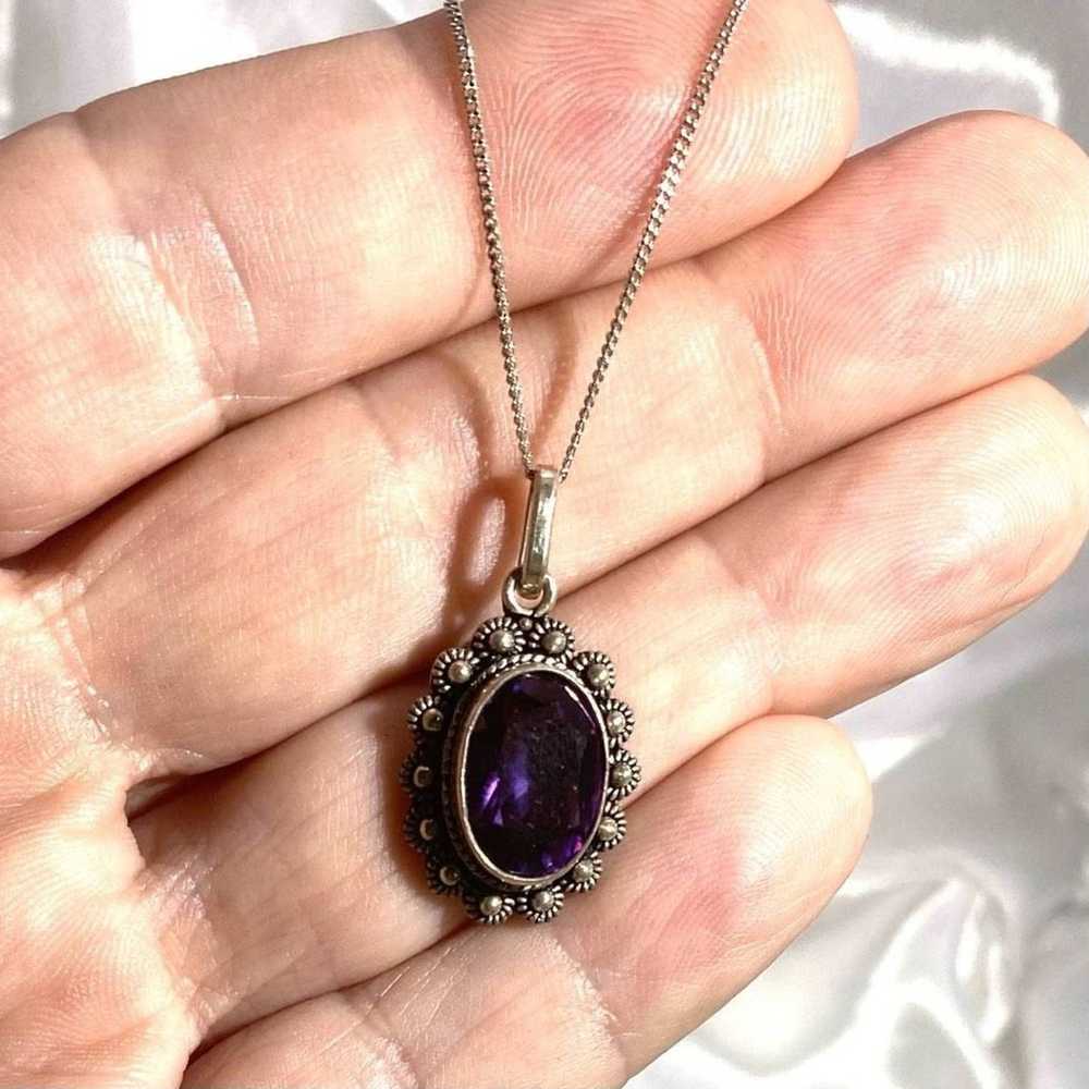 Sterling Silver AOD Lovely Vintage Amethyst & Ste… - image 9