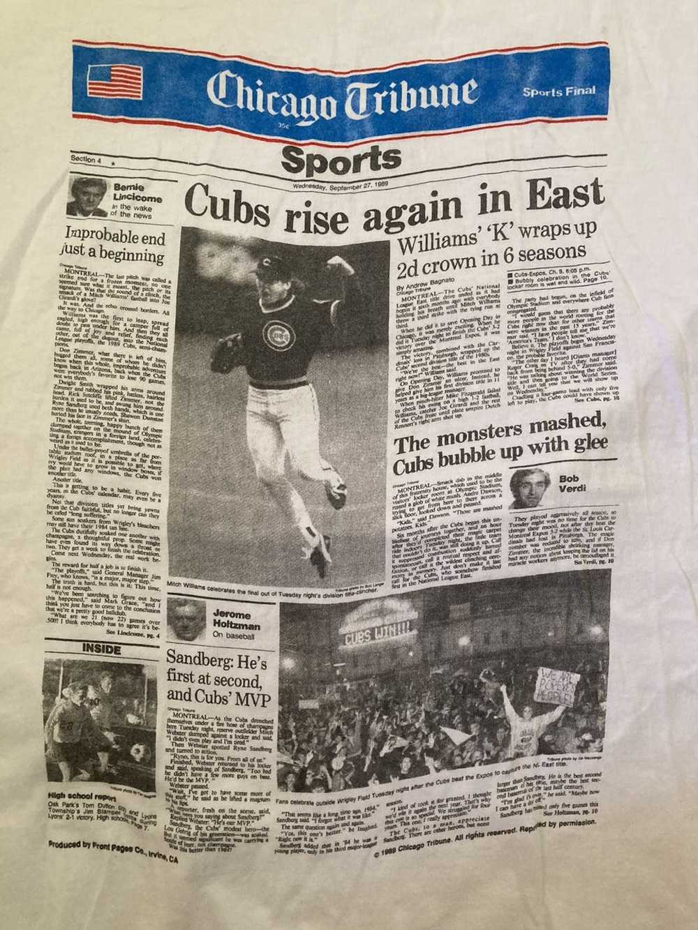 Tedman × Vintage Chicago Tribune Cubs 1989 - image 2