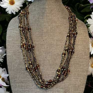 Vintage Vintage multi strand long bead necklace - image 1