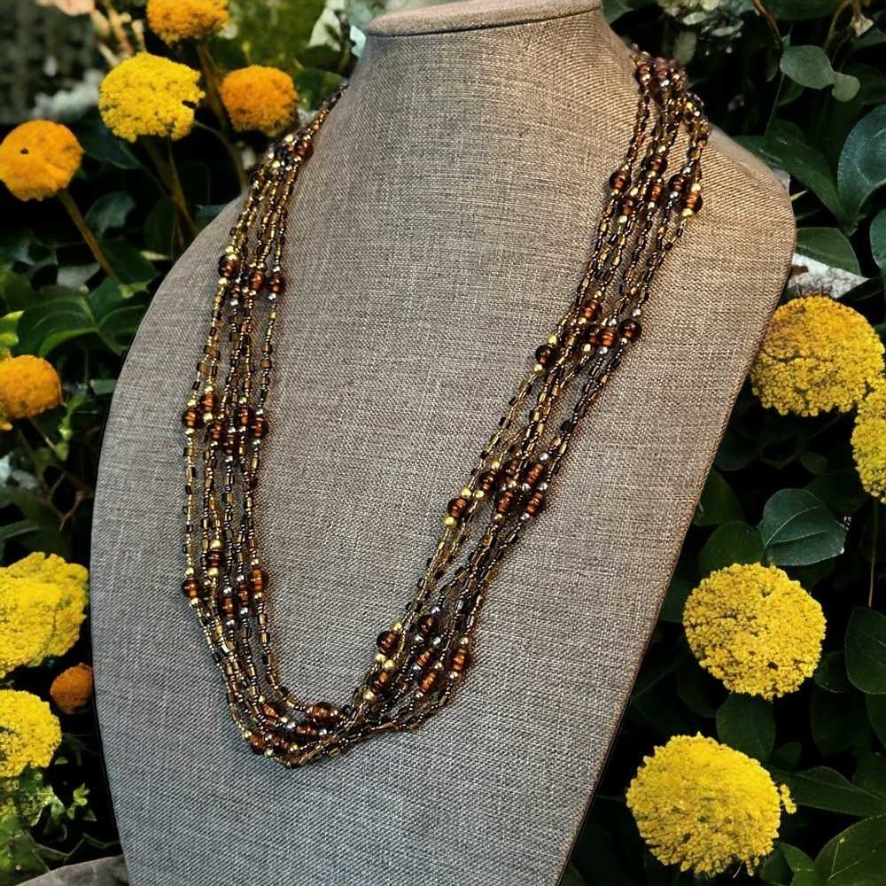 Vintage Vintage multi strand long bead necklace - image 2