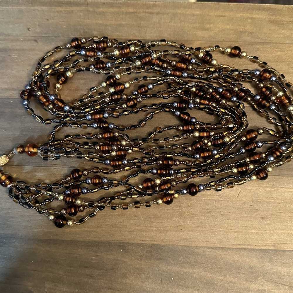 Vintage Vintage multi strand long bead necklace - image 5