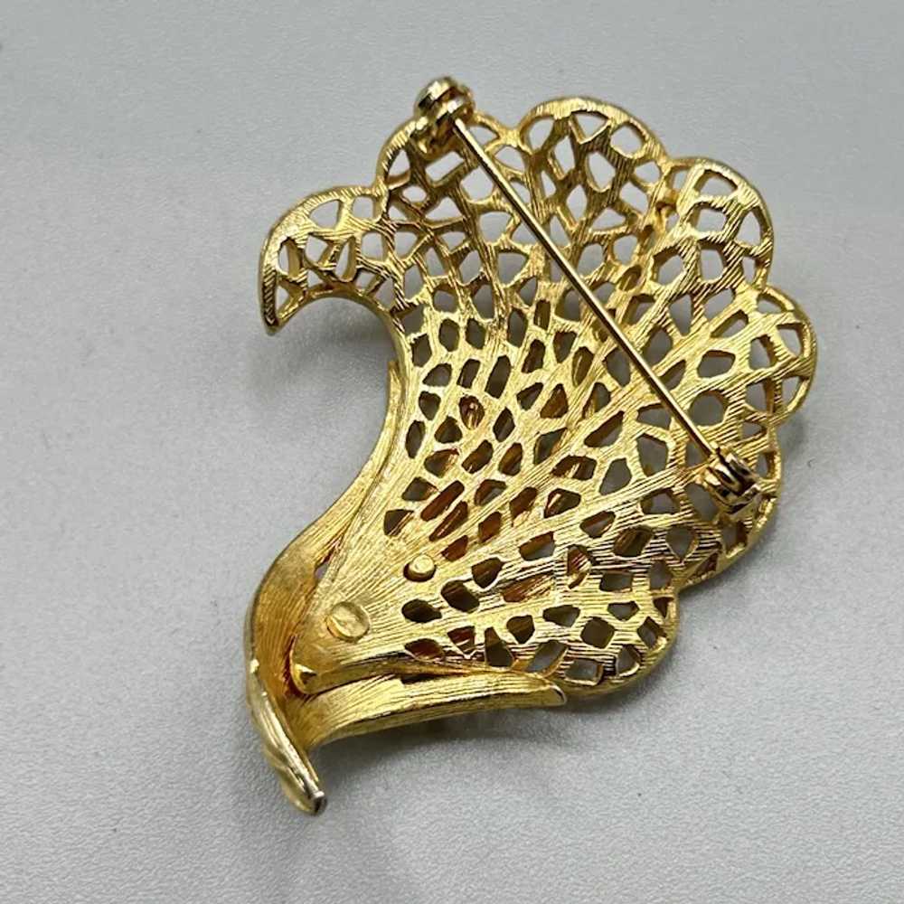 Abstract Leaf Brooch Stylistic Gold Tone Curled T… - image 4