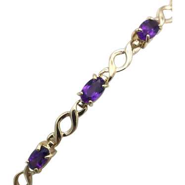 10K 7" Amethyst Bracelet