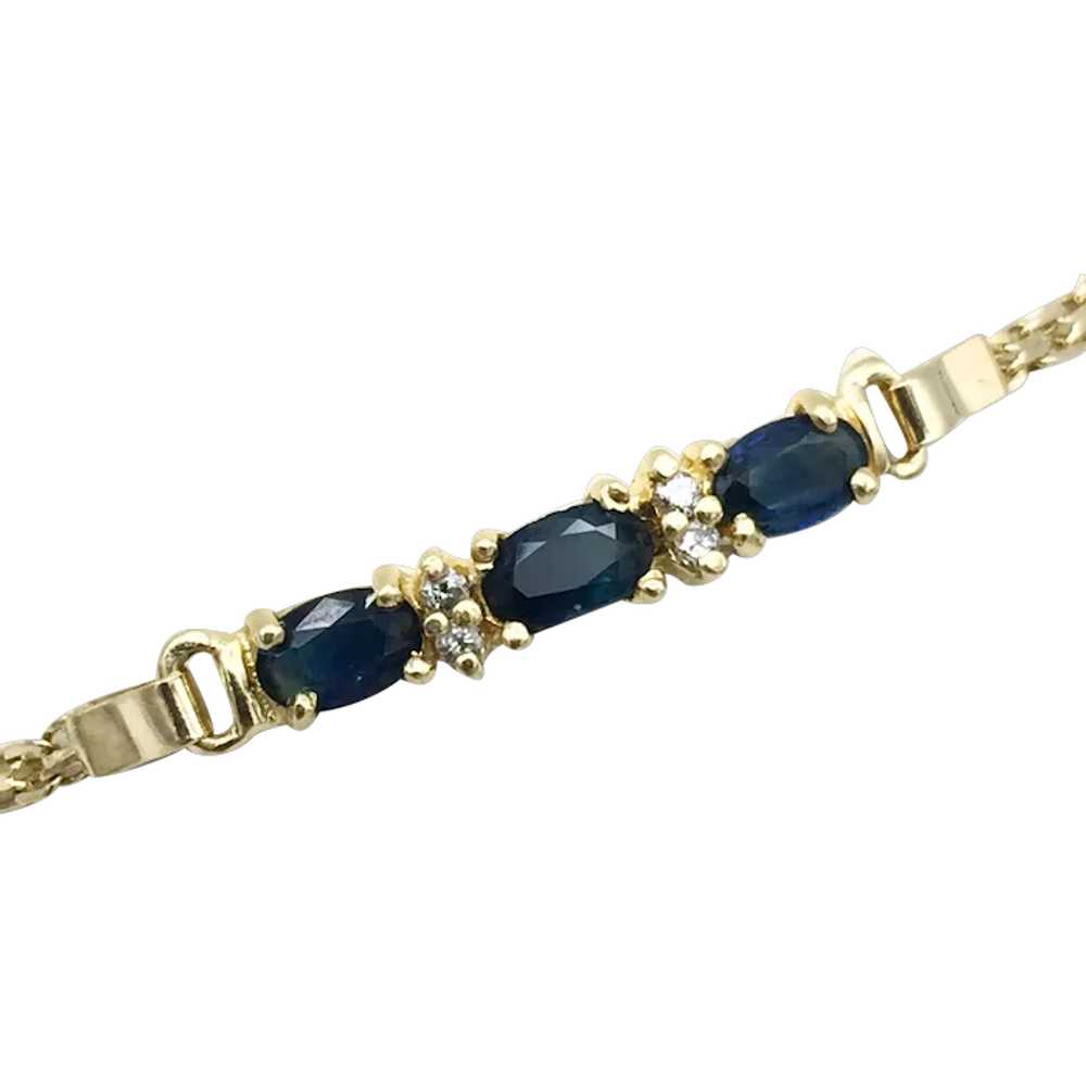 14K .04ctw 7" Sapphire Bracelet - image 1