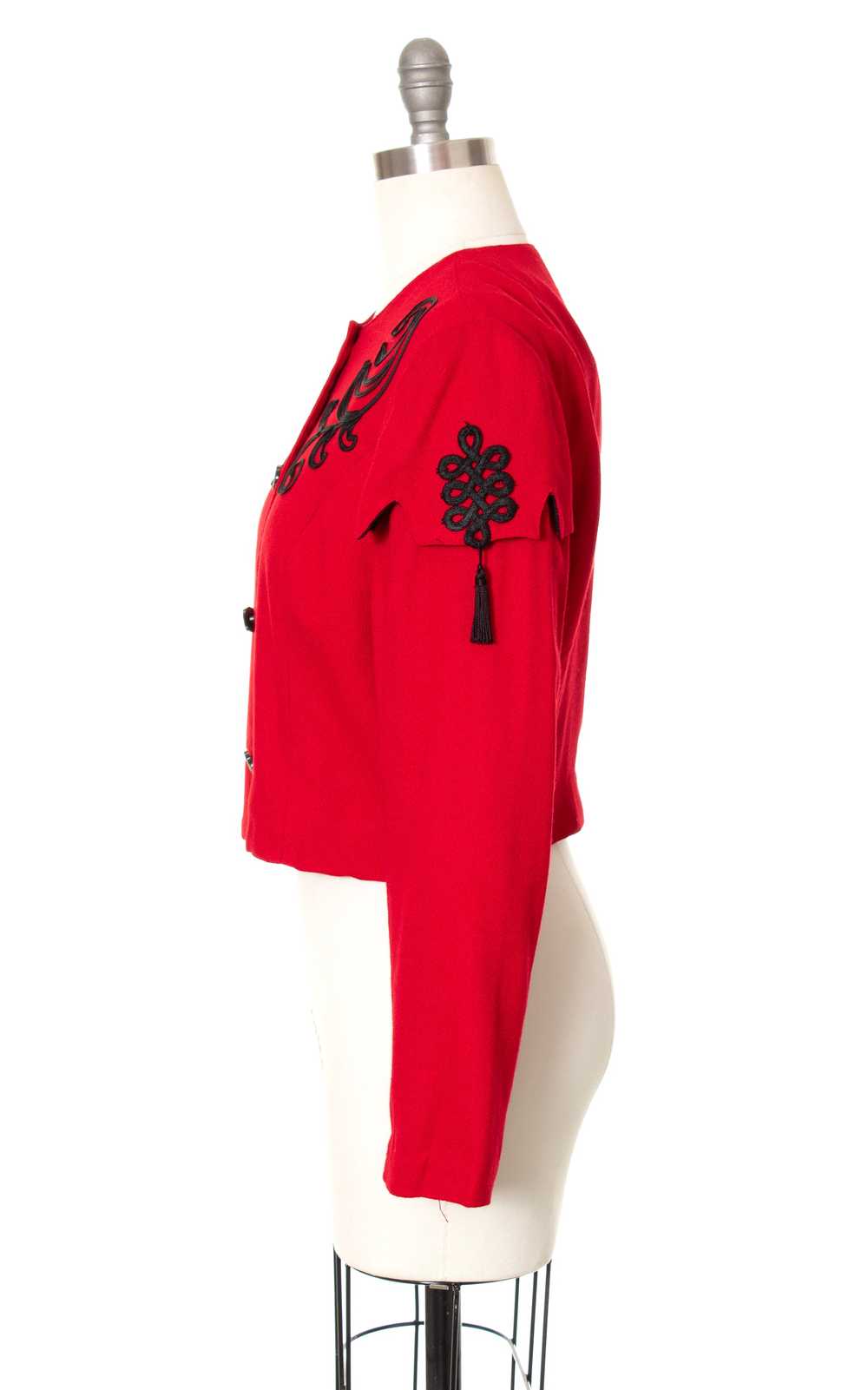 1980s Tassels Soutache Red Cropped Jacket | large - image 6