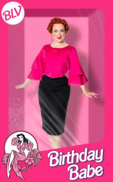 1960s LILLI DIAMOND Hot Pink Satin Bolero | medium