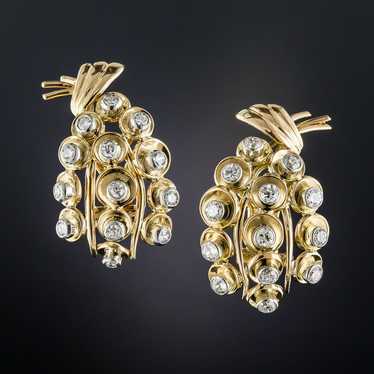 French Mid-Century Diamond Earrings