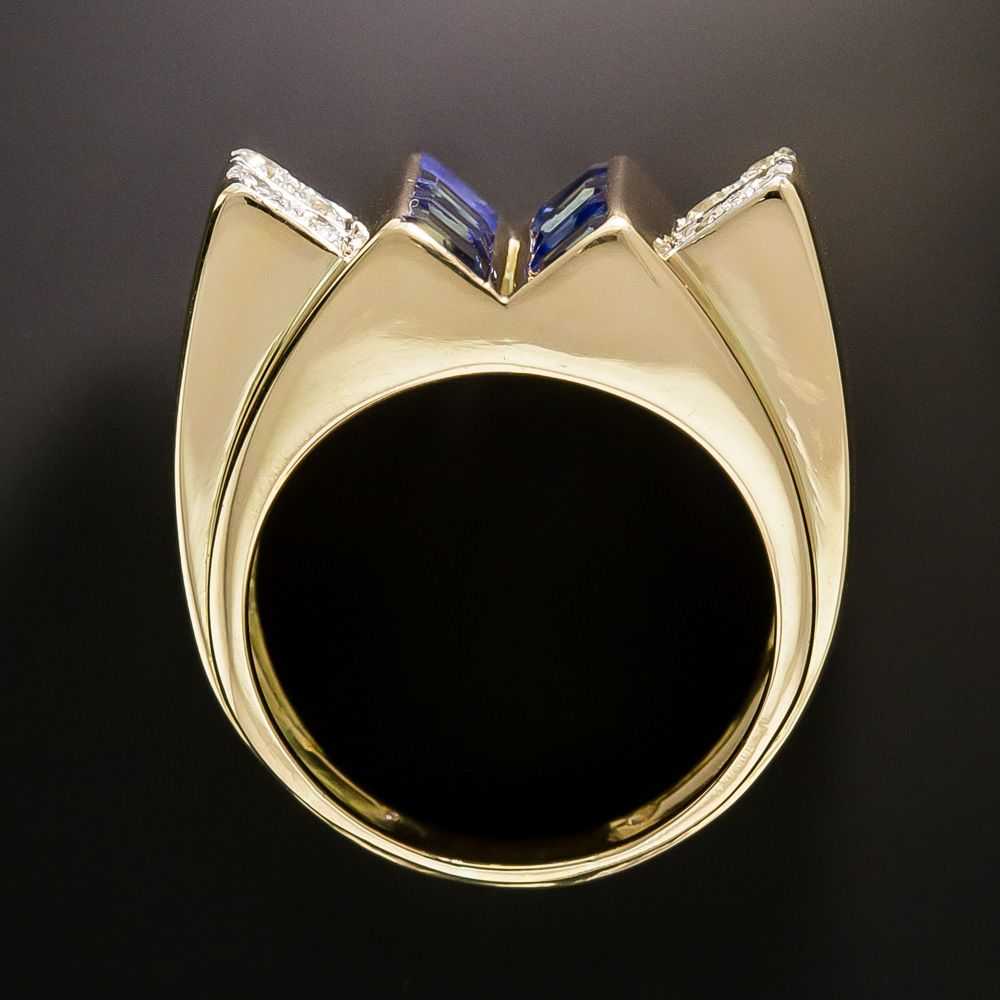 Retro Sapphire And Diamond Ring - image 3