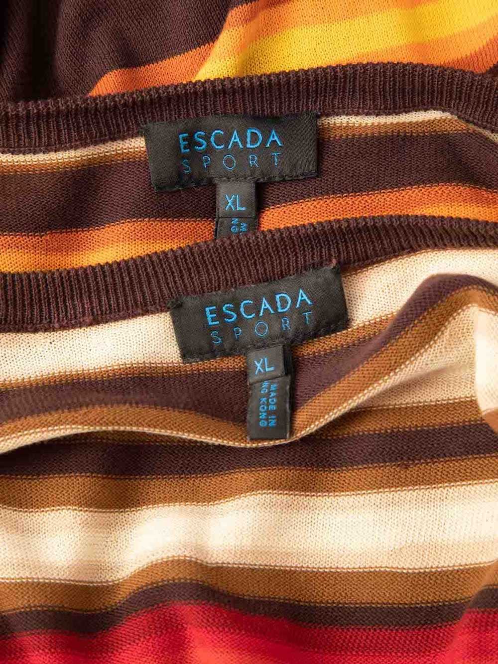 Escada Escada Sport Brown Striped Shirt & Cardiga… - image 5