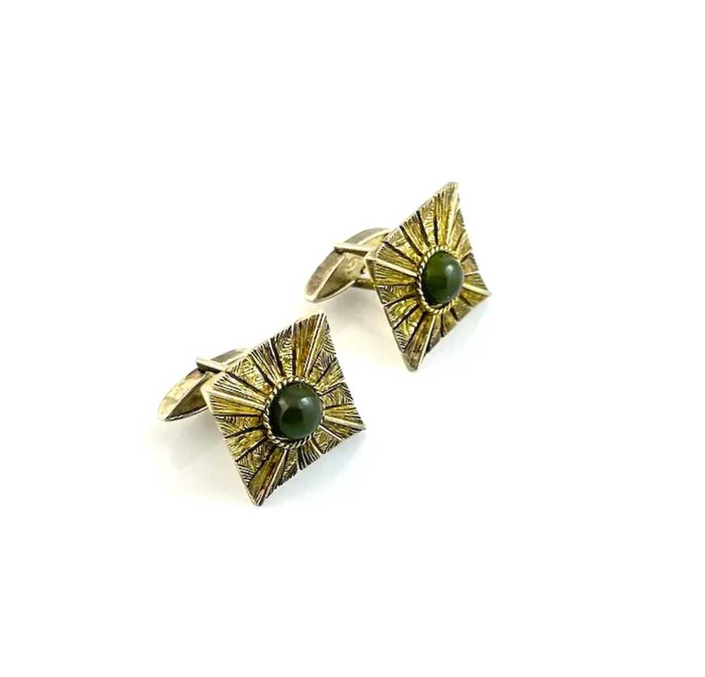 BOLD Pair of Vintage 1960s SWANK Gilt Sterling & … - image 2