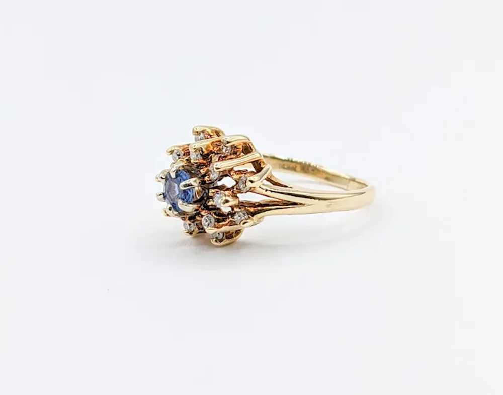 Cute Vintage Sapphire Cocktail ring with Diamonds… - image 3