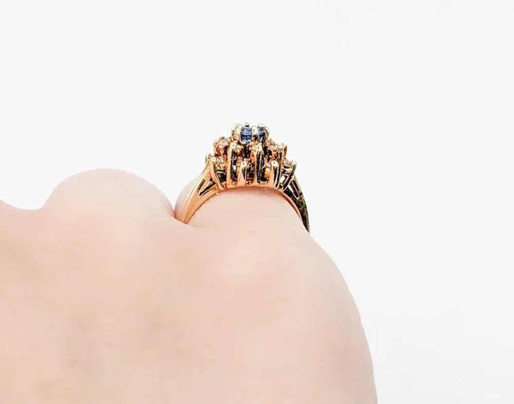 Cute Vintage Sapphire Cocktail ring with Diamonds… - image 8
