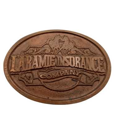 Vintage Laramie Insurance Company Belt Buckle Vint