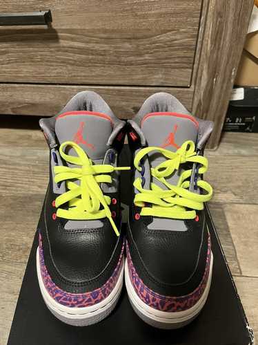 Jordan Brand Air Jordan 3s black atomic red volt … - image 1