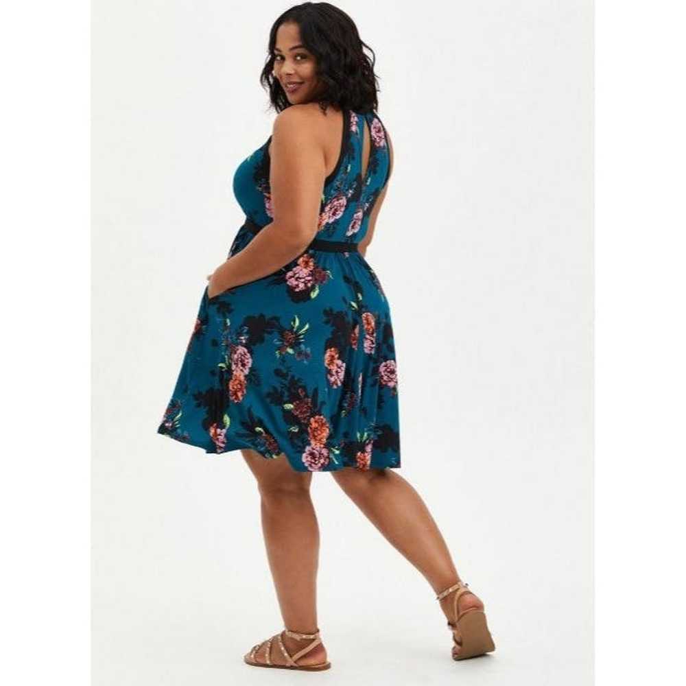 Other Torrid Womens 00X Blue Floral Sleeveless Hi… - image 11