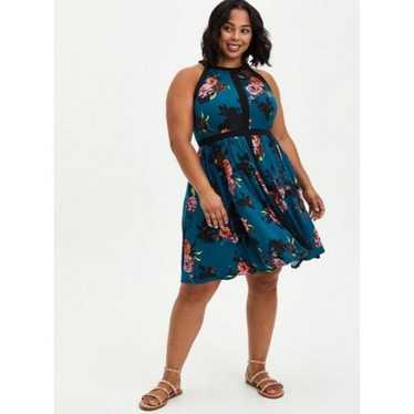 Other Torrid Womens 00X Blue Floral Sleeveless Hi… - image 1