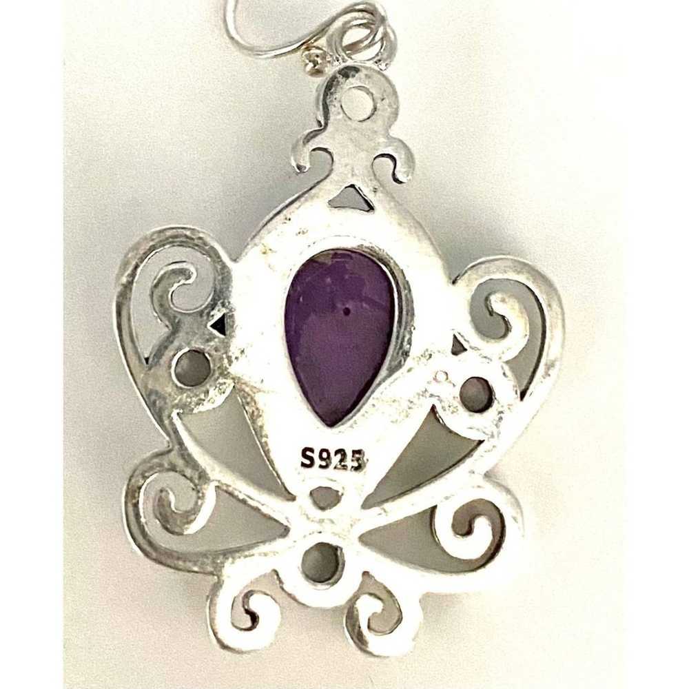 Sterling Silver EF# Spectacular Purple Jade & Ste… - image 10