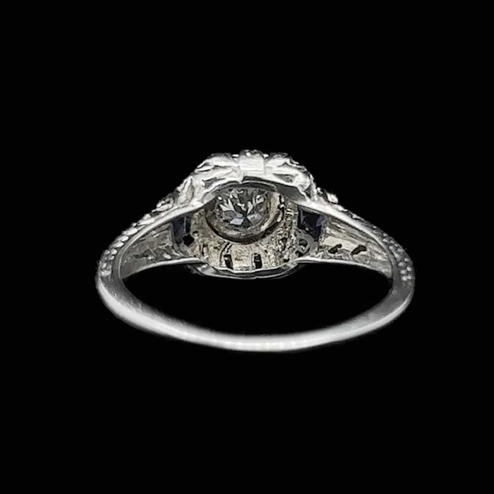 Art Deco .25ct. Diamond & Sapphire Antique Engage… - image 4