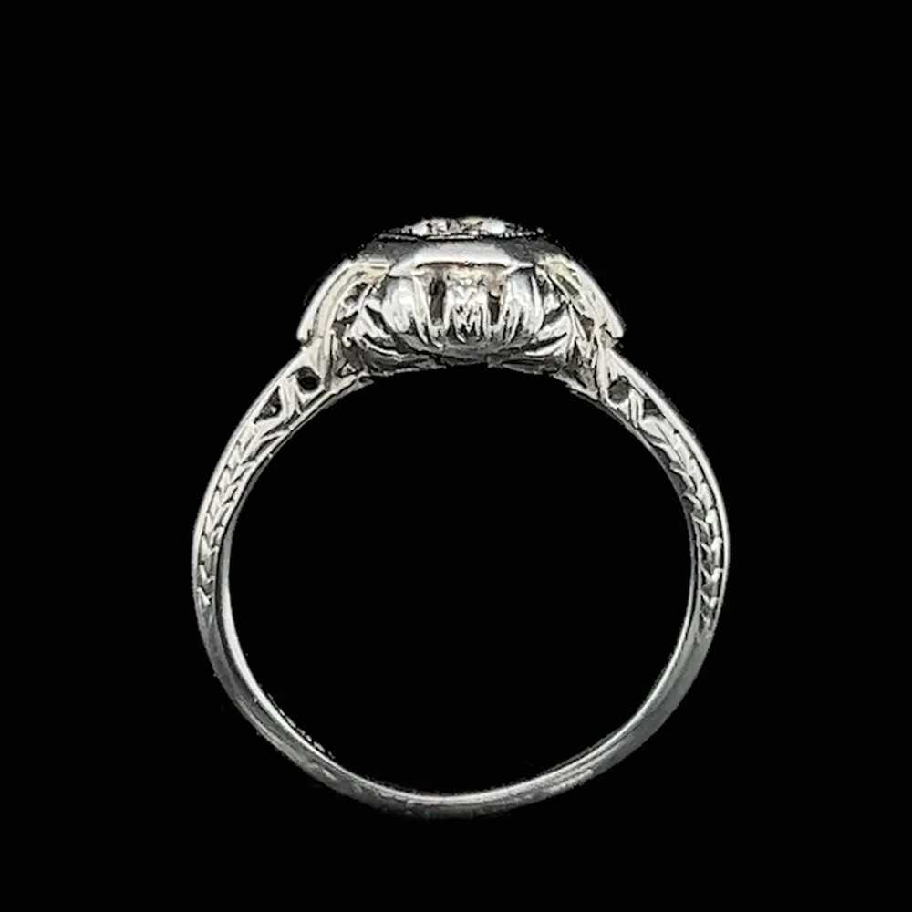 Art Deco .25ct. Diamond & Sapphire Antique Engage… - image 5