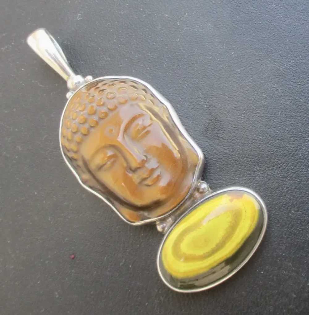 Sajen  Sterling Tiger Eye and Agate Pendant - image 2