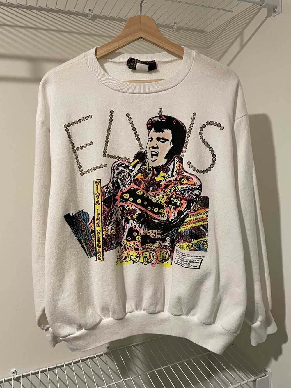 Vintage Vintage 1989 Elvis Viva Las Vegas Sweatsh… - image 1