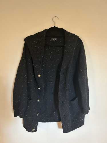 A.P.C. Speckled Shawl Collar Cardigan Sweater - image 1