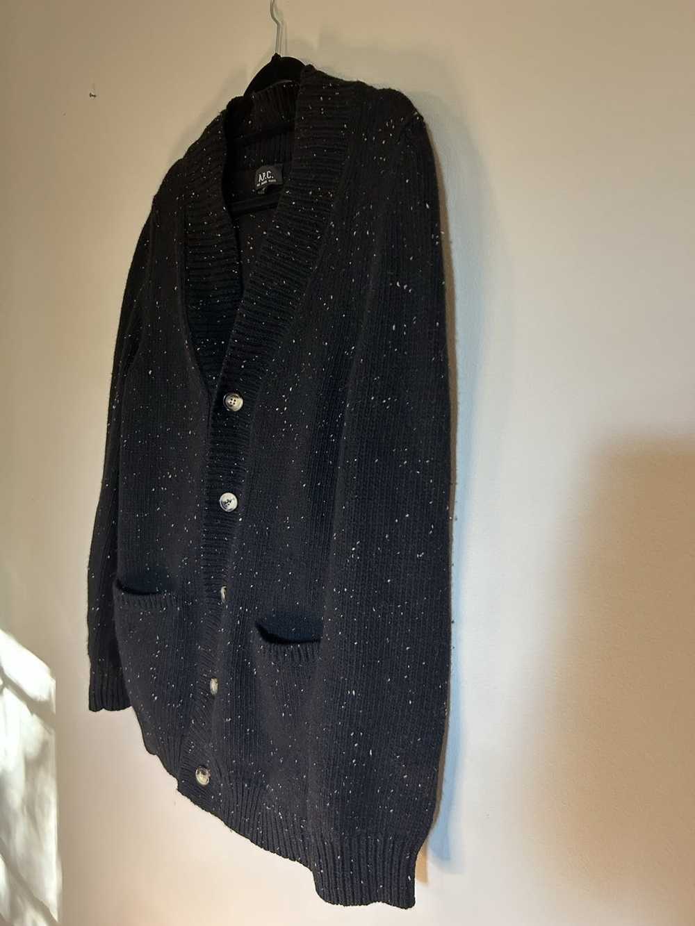 A.P.C. Speckled Shawl Collar Cardigan Sweater - image 2