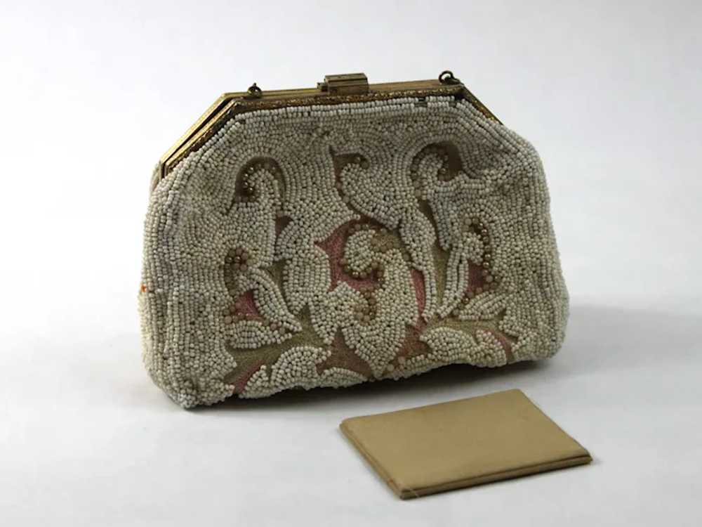 1920s Longchamps France Handbag Beaded Seed Pearl… - image 4