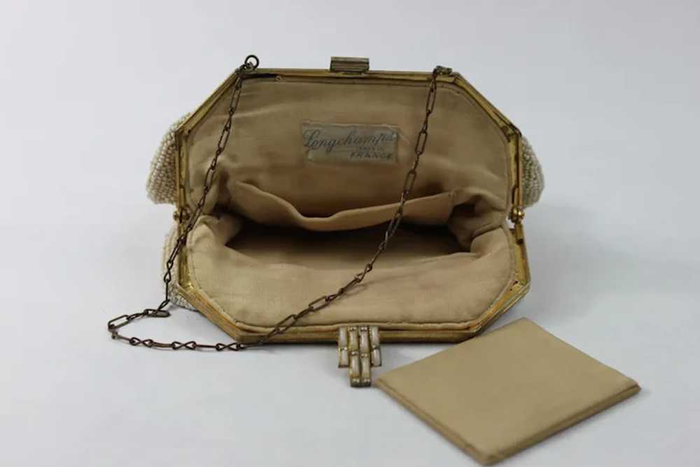 1920s Longchamps France Handbag Beaded Seed Pearl… - image 7