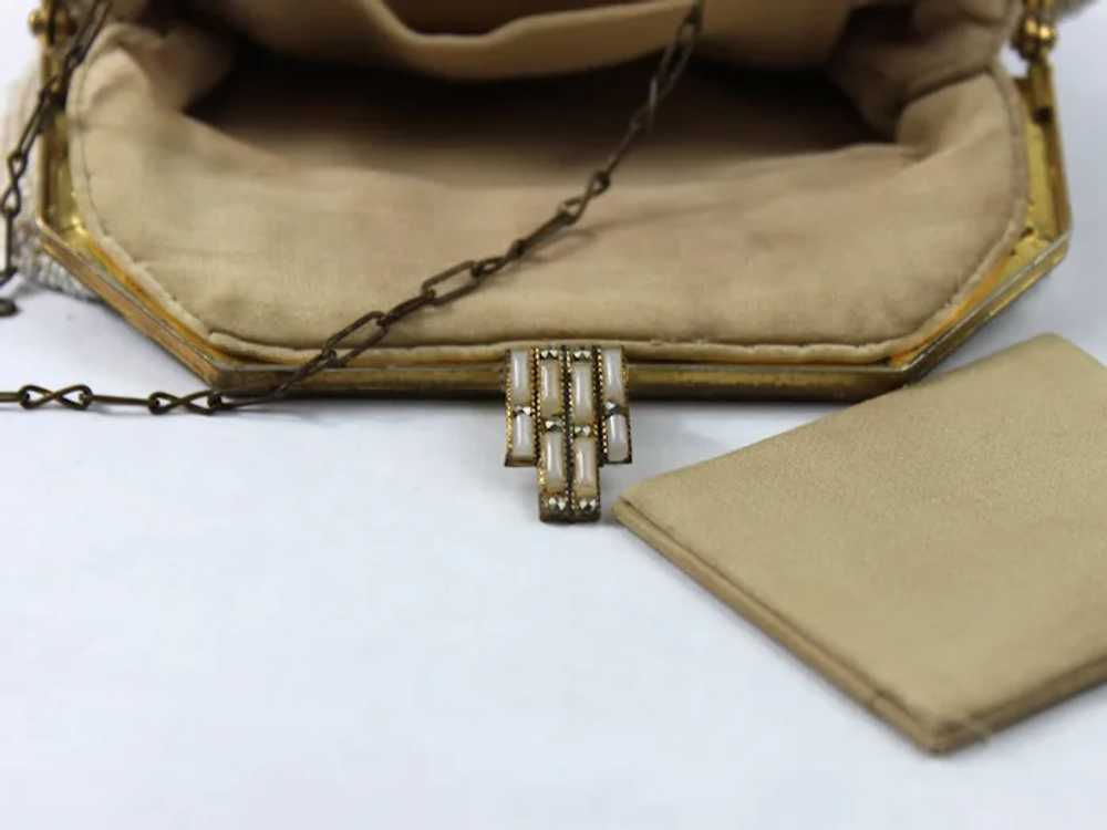 1920s Longchamps France Handbag Beaded Seed Pearl… - image 8