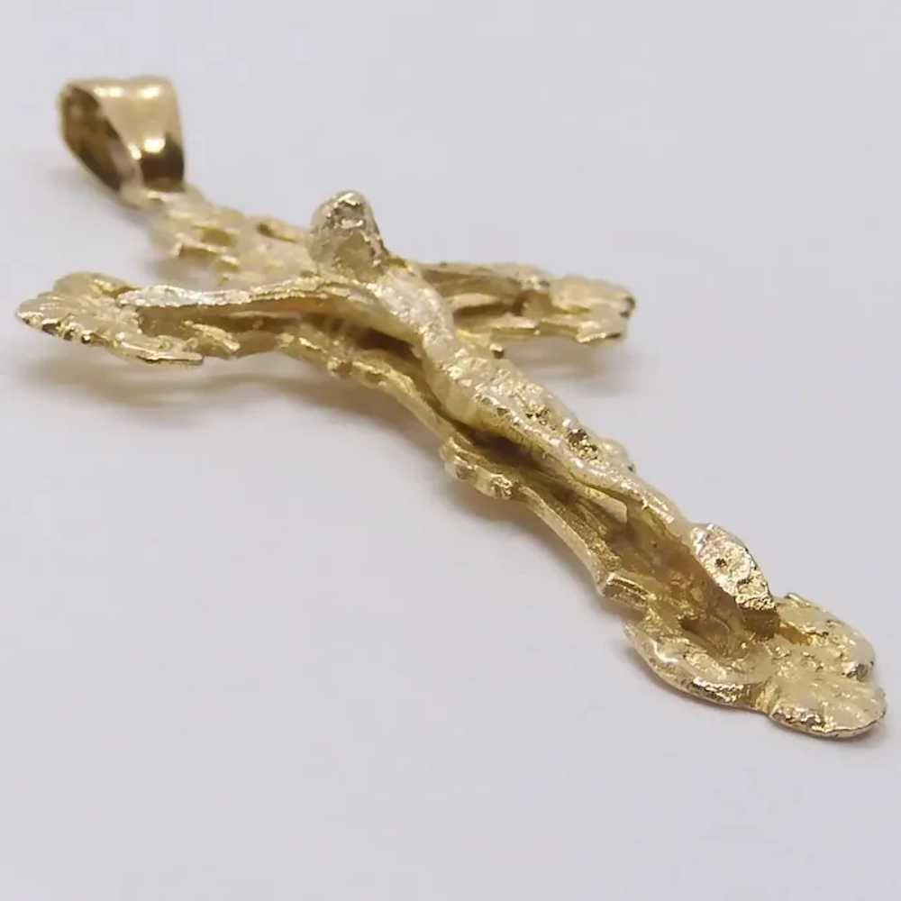 Filigree Crucifix Cross Pendant 18k Yellow Gold - image 2