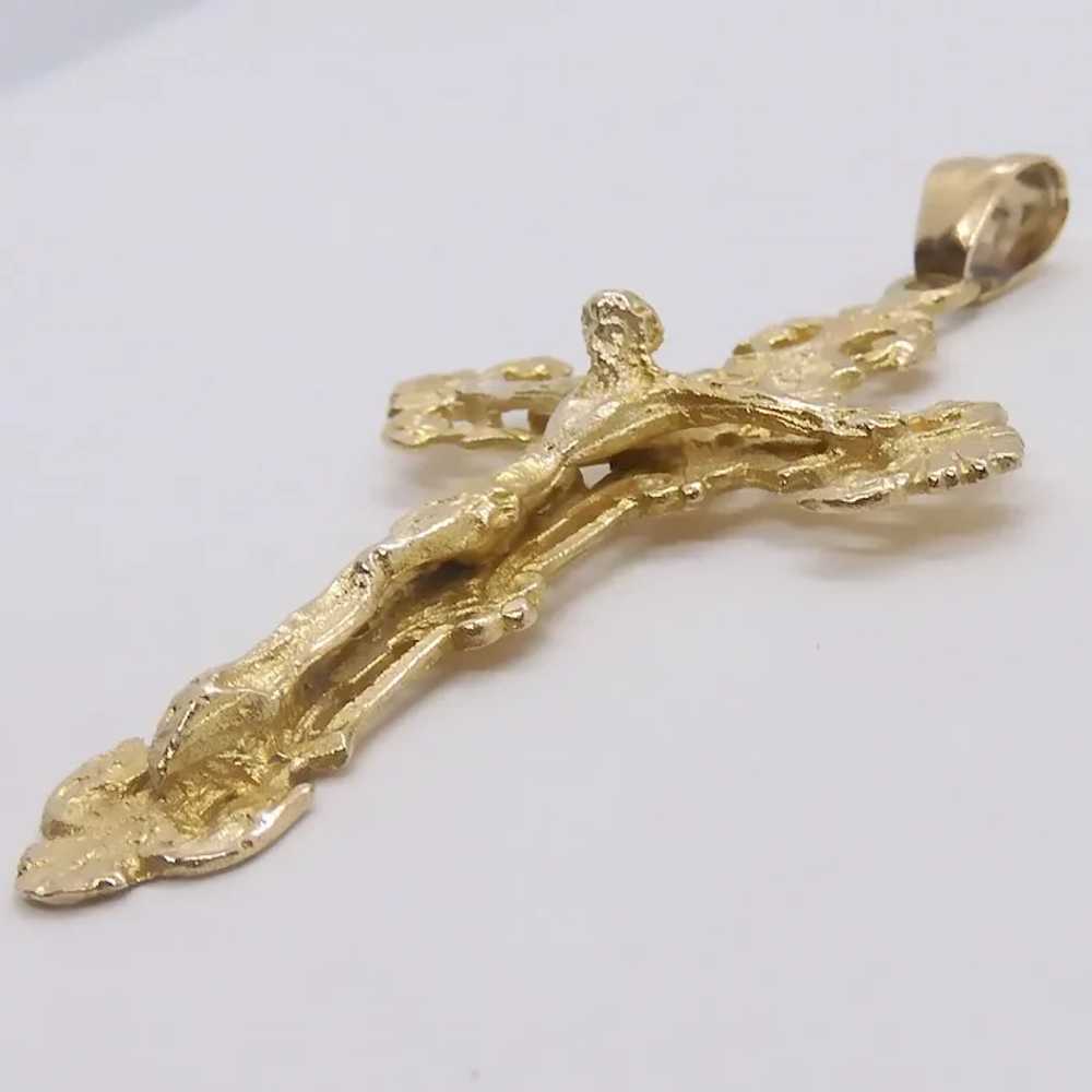 Filigree Crucifix Cross Pendant 18k Yellow Gold - image 3