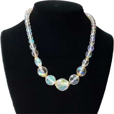 Vintage Aurora Borealis AB Crystal Glass Bead Multi 4 Strand Necklace | eBay